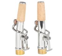 harayaa Cuello de Saxofón Soprano Cuello Tubo Conector Adaptador de Latón con Corcho para Conexión Estable Respuesta Ágil del Aire Montaje Sencillo Soporte