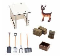 harayaa Escena de Granja en Miniatura Miniatura Pesebre Maqueta Rústica de Madera con Techo a y Ciervo Adecuada para Aficionados Escenas Invernales Vitrinas Temáticas Decoración de Mesa, Style to 1
