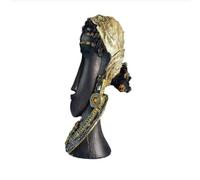 harayaa Estatua Decorativa para el Hogar Escultura Africana Cabeza Bustos Figura Adorno Resina con Hechura Artesanal Acabado Mate con Relieves Base, 16 10 34CM, Style to 3