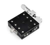 harayaa Etapa de Posicionamiento Manual Lineal Mesa Desplazamiento Base Ajustable con Tornillo Fino Metálico Resistente Adecuada para Laboratorios Experimentos Ópticos Instrumentación, LX60-R