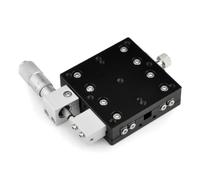 harayaa Etapa de Posicionamiento Manual Lineal Mesa Desplazamiento Base Ajustable con Tornillo Fino Metálico Resistente Adecuada para Laboratorios Experimentos Ópticos Instrumentación, LX60-L