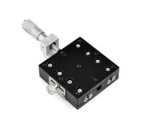harayaa Etapa de Posicionamiento Manual Lineal Mesa Desplazamiento Base Ajustable con Tornillo Fino Metálico Resistente Adecuada para Laboratorios Experimentos Ópticos Instrumentación, LX60-C