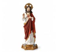 harayaa Figurilla de Pascua de Resina Estatua Devocional Imagen Religiosa Figura Ornamental Escultura Clásica con Circlet Dorado y Diseño Compacto Adecuada