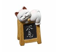 harayaa Figurita de Gato de Cerámica Yixing Escultura Adorno Mascota de Té con Elaboración Artesanal y Textura Porosa para Brillo con Infusiones Adecuada para, GatoFortunaSinPrisa