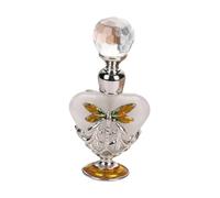 harayaa Frasco de perfume decorativo, frasco de vidrio a prueba de fugas, frasco de aceite esencial vacío, Amarillo