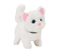 harayaa Gato Electrónico Juguete Peluche Robot Suave Que Anda Imitando con Batería Adecuado Diversión Familia, Blanco