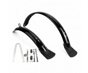 harayaa Guardabarros Bicicleta Juego de Parabrisas Delantero Trasero Curvado Plástico Ingeniería Estructura Metálica Adecuado para Ciclistas Paseos Bajo Lluvia, 20 Pulgadas