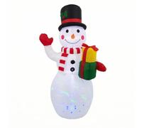 harayaa Inflable Figura Decorativa para Jardín y Terraza Adorno Hinchable Decoración Navideña Exterior Escultura Festiva Poliéster Resistente Montaje Fácil, 1.5m, 炫彩雪人