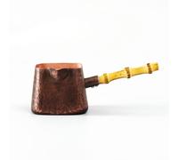 harayaa Jarra para Té Taza Tetera Recipiente Vessel Cobre Martillado con Mango Lateral Bambú 400 Ml Adecuada para Cha Cata de Salón Estudio