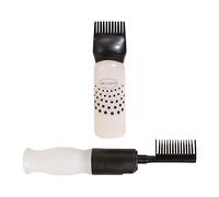 harayaa Juego de 2 peines para el cuidado del cabello, frasco de aceite nutritivo, 120 ml con indicador de medida, herramientas para rizos, envase vacío, negro