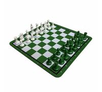 harayaa Juego de Ajedrez con Piezas y Tablero Portátil de Material Resistente Enseñanza Educativa y Diseño Flexible para Práctica Táctica Adecuado para Regalos Fiestas, Verde+Blanco