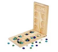 harayaa Juego de Mesa Juego de Mesa Clásico Estrategia Ajedrez de Piedra Madera Plegable Portátil Material de Mesa Adecuado para Navidad Viajes Campin, 32x9.5x1.6 cm