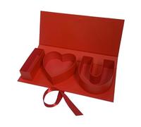 harayaa Letras Rellenables Caja de Regalo de Flores Vacía Decoración Del Día de La Madre Caja en Forma de Letra para Dulces Día de San Valentín Manualidades D, Rojo, tal como se describe
