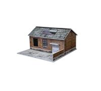 harayaa Maqueta Arquitectónica Miniatura Edificio Diorama Escala Maqueta Urbanística Modelo Detallado Estructura con Base, MO936410-1 64 Modelo De Escena De Antigua Fábrica