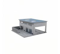 harayaa Maqueta Arquitectónica Miniatura Edificio Diorama Escala Maqueta Urbanística Modelo Detallado Estructura con Base, MO936403-1 64 Modelo De Escena De Fábrica