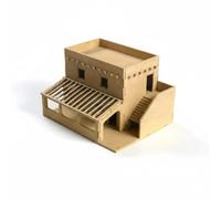 harayaa Maqueta de Edificio en Miniatura 1 72 Kit de Montaje Manual Edificación Histórica Diorama de Oriente Madera Personalizable y Adecuada para, Building C
