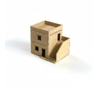 harayaa Maqueta de Edificio en Miniatura 1 72 Kit de Montaje Manual Edificación Histórica Diorama de Oriente Madera Personalizable y Adecuada para, Building B