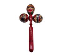 harayaa Maraca Rumba Shaker Instrumento Musical Profesional de Madera Pintado a Mano Instrumento de Percusión Manual para Presentaciones Conciertos Latinos, Rojo
