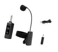 harayaa Micrófono de instrumento Transmisión de 30M con abrazadera Micrófono de saxofón profesional para Conciertos Trompeta, 1 en 1