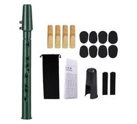 harayaa Mini saxofón de bolsillo con boquilla, lengüetas, bolsa de transporte, tabla de digitación, instrumento de viento de madera fácil de tocar para niños, Verde