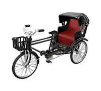 harayaa Modelo de a Escala 1/12 de Estilo Retro, Juguete de Rickshaw de Ruedas, Colección de Paisajes, Coleccionables, Regalo, Decoración, Escul, Negro