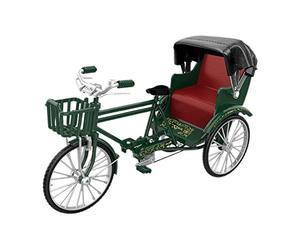 harayaa Modelo de a Escala 1/12 de Estilo Retro, Juguete de Rickshaw de Ruedas, Colección de Paisajes, Coleccionables, Regalo, Decoración, Escul, Verde