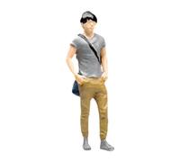 harayaa Modelo de Minifigura a Escala 1:64, Figura de Simulación, Estatua Realista para Salón de Té, Man in Gray