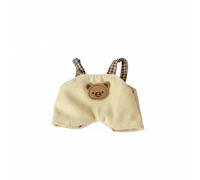 harayaa Muñeca Figurita Mono Peto Ropa con Tirantes Cuadros Vestimenta Textil Antibolitas Suave Resistente Ajuste 10cm Adecuada para Coleccionistas Sesiones de Fotos Exhibición , Beige