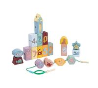 harayaa Peeds de Cordones de Madera Coordinación de La Mano Del Ojo Color Percepción Del Color Beades Fine Motor Habilidades Juguetes para Niños Pequeños