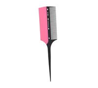 harayaa Peine para teñir el cabello, herramienta de peinado compacta y profesional portátil, peine para mechas para cabello largo en salones de belleza, Negro Rosa