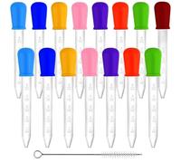 harayaa Pipeta de Transferencia de Líquidos Gotero Cuenta Dispensador Dropper con Bombilla de Silicona y Tubo Transparente PP Control Preciso de Apta para Laboratorio Cocina Manualidades Enseñanza