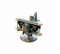 harayaa Reloj de Páginas Volteables Retro Avión Biplano Reloj de Escritorio Mecánico Reloj de Mesa con Diseño de Aeronave Reloj Giratoria PVC Adecuado para, Azul