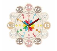 harayaa Reloj Infantil Educativo para Aprender la Hora con Números Diseño y Movimiento Silencioso Adecuado para Sala de Juego Dormitorio y Clases30cm , Flechas De Colores