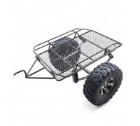 harayaa Remolque para Crawler RC Remolque Plano Carrito Material Metal Estructura Tubular con Piso de Malla Antideslizante Adecuado para Recorridos Salidas de Campo Uso con Vehículos de Escala