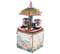 harayaa Rompecabezas Musical Infantil Caja Musical Tipo Carpa de Feria con Base Cuadrada Ensamblaje Artesanal Ornamentación en, Caja De Música De Carrusel De Buenos Días