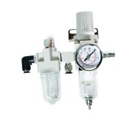 harayaa Separador de Aceite Agua Filtro de Aire para Máquina Desmontadora de Llantas Regulador de Presión con Conector Medio Compacto Material PP Adecuado, Abertura Hacia Abajo