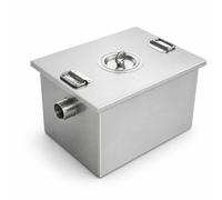 harayaa Separador de Grasa Cocina Separador Aceite de Grasas Depurador Industrial de Acero Inoxidable con Asa Central en la Tapa y Sellado Adecuado para, 375 275 245