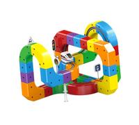 harayaa Trenes Eléctricos para Niños Y Niñas, Vías Cúbicas, Kit de Vías para, Pista de Carreras Flexible, 81 Piezas