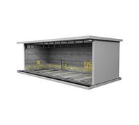 harayaa Vitrina para Escala 1/64, Modelo de Estacionamiento de Acrílico, Garaje de Almacenamiento de Escala, Vitrina para Autos de Metal, Gris