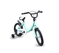 HarBin-Star Bicicleta para niños, 16 Pulgadas, Verde, con Ruedas estabilizadoras, niños a Partir de 5 años, sillín Ajustable con protección de Cadena para niños