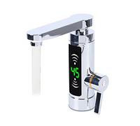 HarBin-Star Grifo eléctrico de 3000 W, grifo LED giratorio 360°, calentador de agua instantáneo, grifo calentador de agua con indicador digital de temperatura del agua, IPX4 resistente al agua