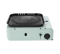 HarBin-Star - Hornillo de gas, hornillo de camping de 1 foco, barbacoa con maletín y bandeja para barbacoa, para camping, senderismo, mochilero, 31 x 27 x 12 cm (verde)