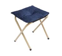 HarBin-Star - Reposapiés plegable, taburete acolchado moderno, taburete plegable con patas de metal, reposapiés, reposapiés, 33 x 34 cm (azul oscuro)