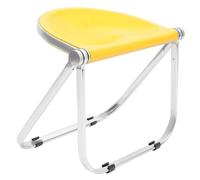 HarBin-Star - Silla plegable, Taburete plegable apilable de PET, Silla plegable transparente, Silla ergonómica sin reposabrazos, Silla con marco de metal para la oficina del balcón (amarillo)
