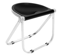 HarBin-Star - Silla plegable, Taburete plegable apilable de PET, Silla plegable transparente, Silla ergonómica sin reposabrazos, Silla con marco de metal para la oficina del balcón (negro)