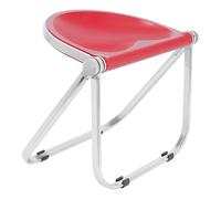 HarBin-Star - Silla plegable, Taburete plegable apilable de PET, Silla plegable transparente, Silla ergonómica sin reposabrazos, Silla con marco de metal para la oficina del balcón (rojo)
