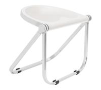 HarBin-Star - Silla plegable, Taburete plegable apilable de PET, Silla plegable transparente, Silla ergonómica sin reposabrazos, Silla con marco de metal para oficina con balcón (blanco)