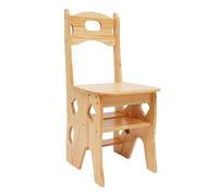 HarBin-Star - Taburete plegable de madera, taburete multifuncional, para cocina, salón, biblioteca (color madera)