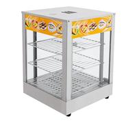 HarBin-Star Vitrina de acero inoxidable 3 niveles, 800 W, mostrador de calor iluminado, 30-85 °C