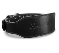 Harbinger 7mm Pro Leather Cinturón de levantamiento de pesas- Ofrece equilibrio, soporte y comodidad, El cuero flexible evita irritación y permite movilidad, ideal para levantamientos pesados,L,Negro